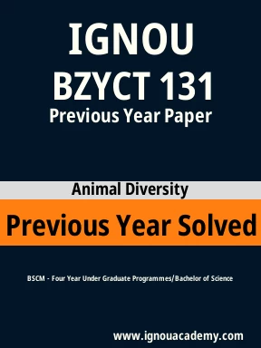 BZYCT 131 Previous Year Solved Question Paper