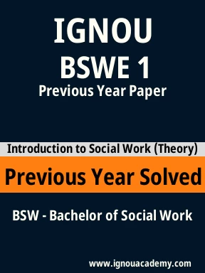 BSWE 1 Previous Year Solved Question Paper