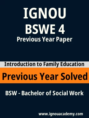 BSWE 4 Previous Year Solved Question Paper