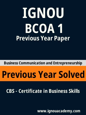 BCOA 1 Previous Year Solved Question Paper
