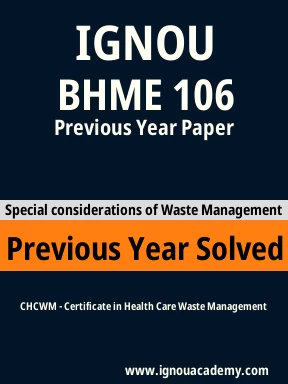 BHME 106 Previous Year Solved Question Paper