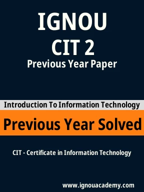 CIT 2 Previous Year Solved Question Paper