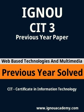 CIT 3 Previous Year Solved Question Paper