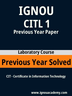 CITL 1 Previous Year Solved Question Paper