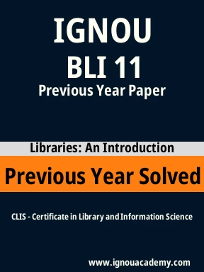 BLI 11 Previous Year Solved Question Paper