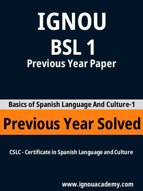BSL 1 Previous Year Solved Question Paper