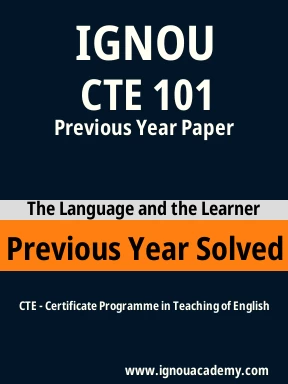 CTE 101 Previous Year Solved Question Paper