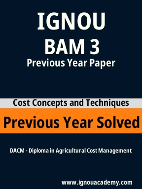 BAM 3 Previous Year Solved Question Paper
