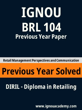 BRL 104 Previous Year Solved Question Paper
