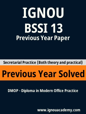 BSSI 13 Previous Year Solved Question Paper