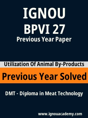 BPVI 27 Previous Year Solved Question Paper
