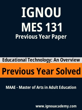 MES 131 Previous Year Solved Question Paper