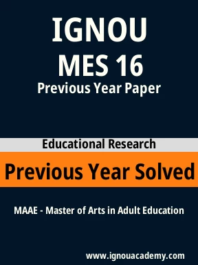 MES 16 Previous Year Solved Question Paper
