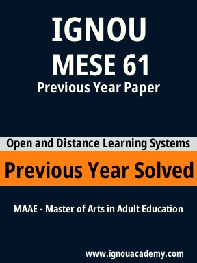 MESE 61 Previous Year Solved Question Paper