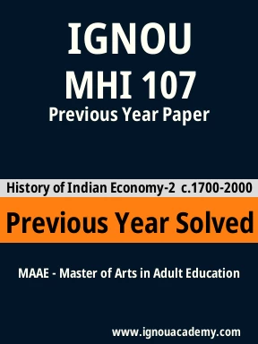 MHI 107 Previous Year Solved Question Paper