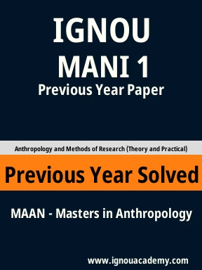 MANI 1 Previous Year Solved Question Paper