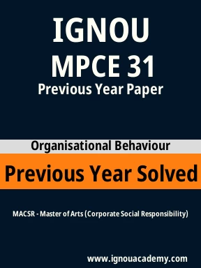 MPCE 31 Previous Year Solved Question Paper