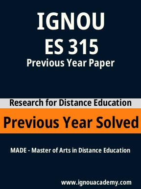 ES 315 Previous Year Solved Question Paper