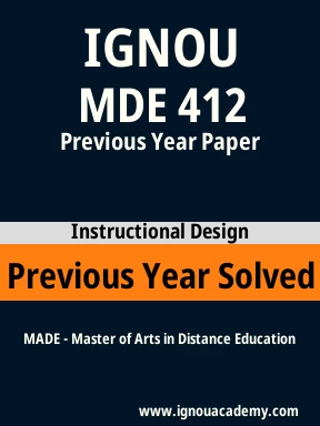 MDE 412 Previous Year Solved Question Paper