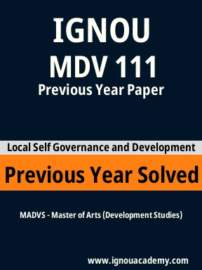 MDV 111 Previous Year Solved Question Paper