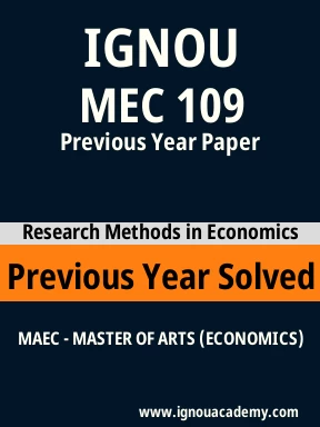 MEC 109 Previous Year Solved Question Paper