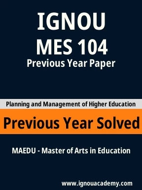 MES 104 Previous Year Solved Question Paper