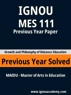 MES 111 Previous Year Solved Question Paper