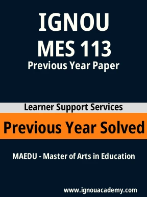 MES 113 Previous Year Solved Question Paper