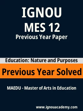MES 12 Previous Year Solved Question Paper