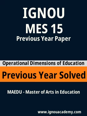 MES 15 Previous Year Solved Question Paper