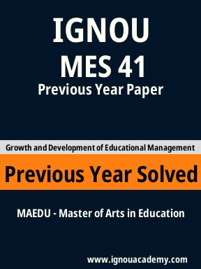 MES 41 Previous Year Solved Question Paper
