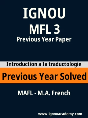 MFL 3 Previous Year Solved Question Paper