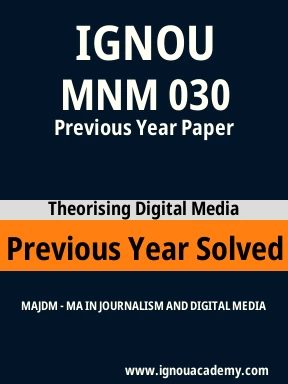 MNM 030 Previous Year Solved Question Paper