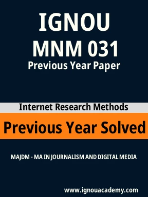 MNM 031 Previous Year Solved Question Paper