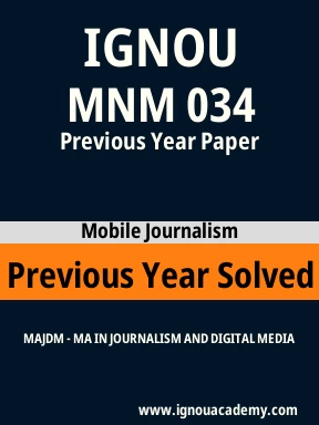 MNM 034 Previous Year Solved Question Paper