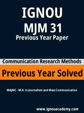 MJM 31 Previous Year Solved Question Paper
