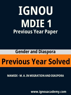 MDIE 1 Previous Year Solved Question Paper