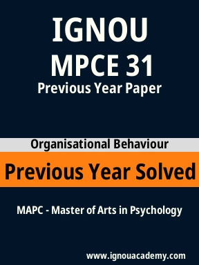 MPCE 31 Previous Year Solved Question Paper