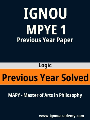 MPYE 1 Previous Year Solved Question Paper