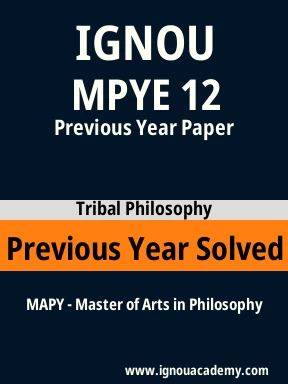 MPYE 12 Previous Year Solved Question Paper