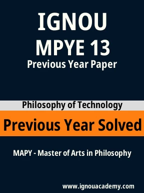 MPYE 13 Previous Year Solved Question Paper