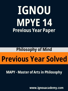 MPYE 14 Previous Year Solved Question Paper