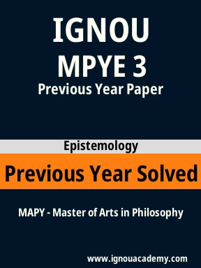 MPYE 3 Previous Year Solved Question Paper