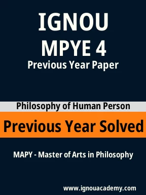 MPYE 4 Previous Year Solved Question Paper