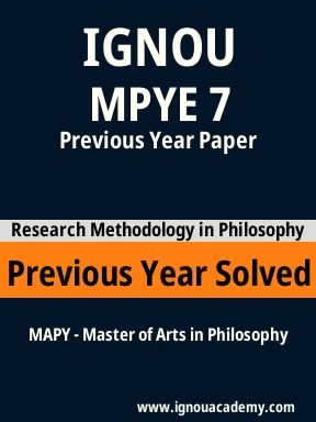 MPYE 7 Previous Year Solved Question Paper