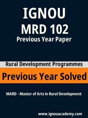 MRD 102 Previous Year Solved Question Paper