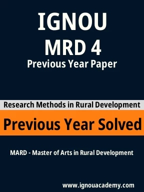 MRD 4 Previous Year Solved Question Paper