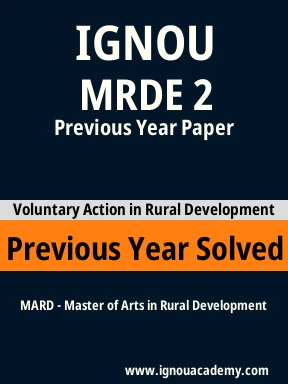 MRDE 2 Previous Year Solved Question Paper