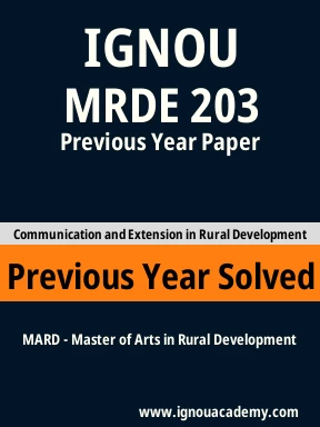 MRDE 203 Previous Year Solved Question Paper