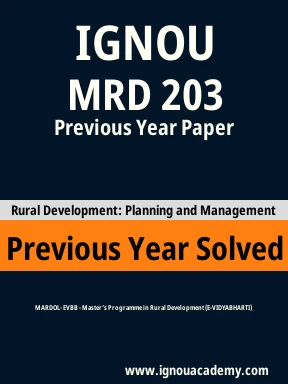 MRD 203 Previous Year Solved Question Paper